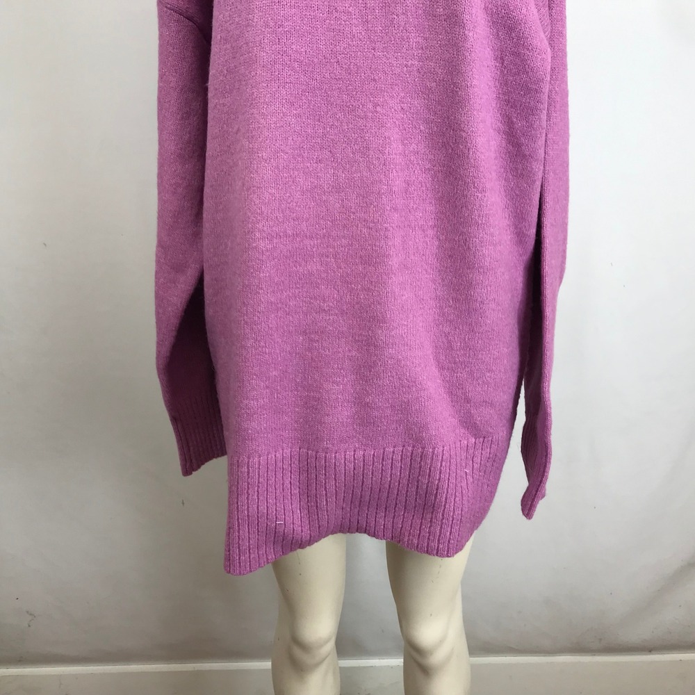 DOUBLE ZERO Women's Purple Turtleneck Long Sleeve Cozy Knit Sweater Dress L - Picture 3 of 8